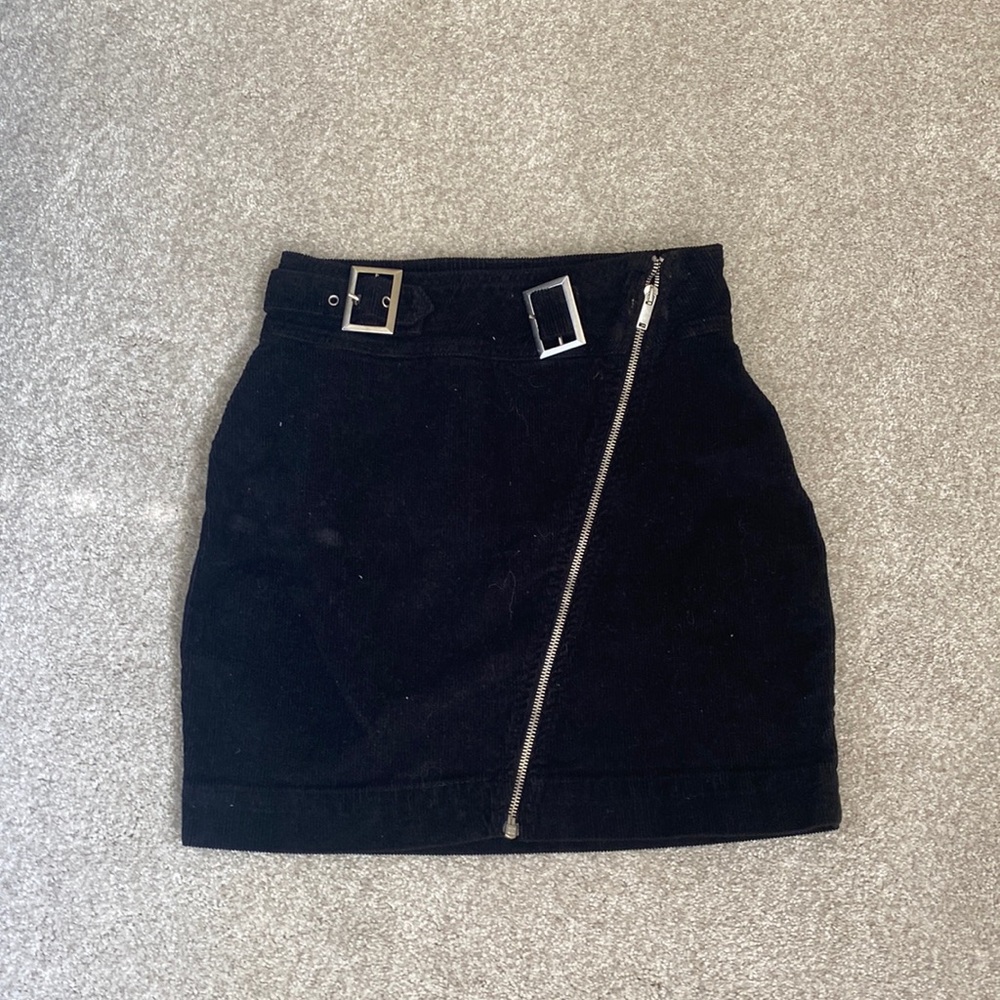 UO Black Corduroy Mini Skirt Size S